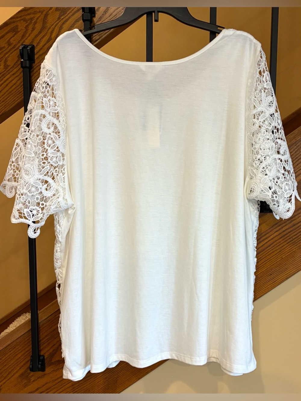 Adiva Top Lined White Lace short Sleeve White SZ. 3X NWT - Picture 2 of 14